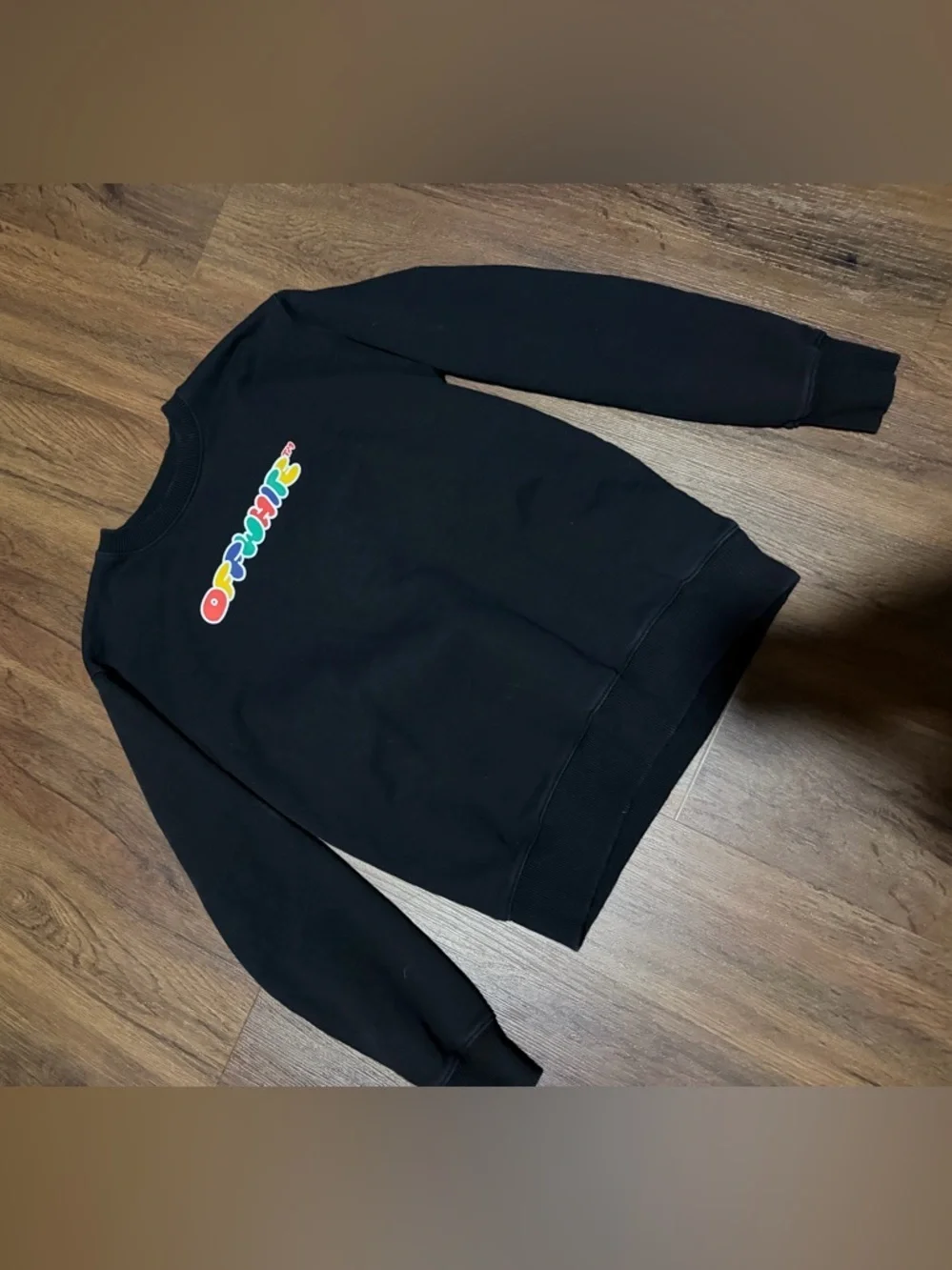 Off-White Black Script $265 Logo Printed Crewneck youth 12 boys spring casual